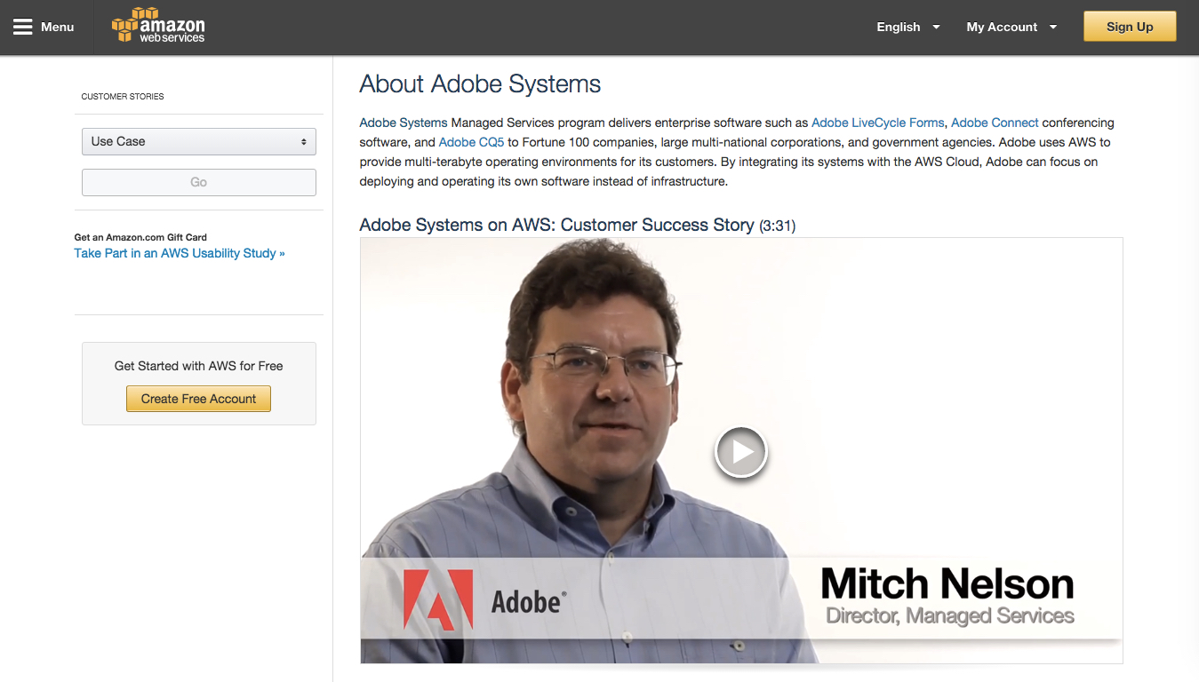 Adobe is a case study for Amazon Cloud Services